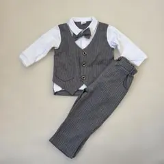 セレモニースーツ 90サイズ グレー・ストライプ