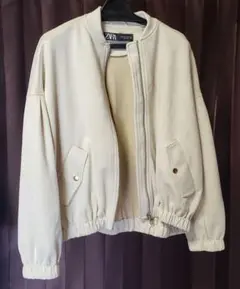 ZARA ベージュ ジッパージャンパー　M