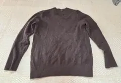 カシミヤ 100% メンズ M ユニクロ セーター ダークブラウン 焦げ茶