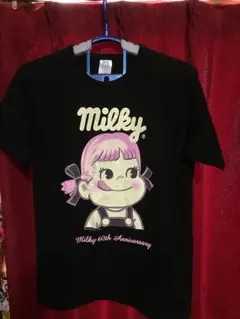 送料無料★可愛い★ペコちゃん★Tシャツ★ミルキー★Mサイズ★黒