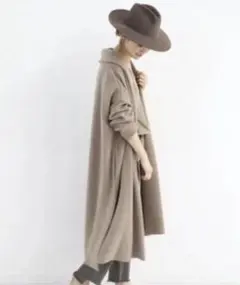 ドゥーズィエムクラス Twins cotton ニット ロングガウン アイボリー