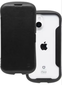 iFace iPhone13/14/15 手帳型 ブラックソフトケース