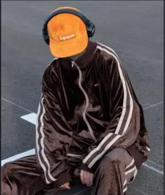 【美品】Perushu ベロア　トラックジャケット オーバーサイズ ブラウン