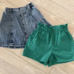 GU ジーユー 120 デニムスカート ショートパンツ