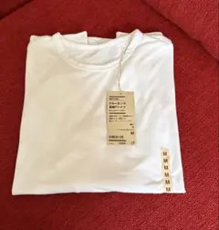 無印良品　強撚天竺編みクルーネック長袖Tシャツ M 白