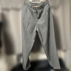 グレー ダブルプリーツ スラックス