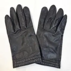 極美品 DAKS ダックス レザー手袋 本革 グローブ ブラック ロゴ刻印のサムネイル