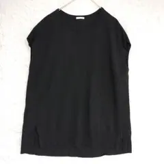GU ブラック フレンチスリーブ ニット M 薄手