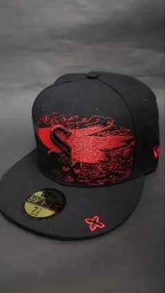 New Era ベースボールキャップ 7 1/4 黒赤