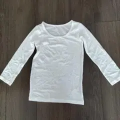 UNIQLO HEATTECH 長袖カットソー 100cm ホワイト ９分丈