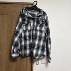 Chico 2WAYオーバーチェックシャツ　ブラックのサムネイル