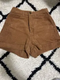 ブラウン コーデュロイ ショートパンツ