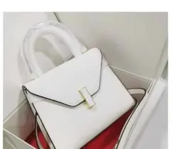 【新品未使用・訳アリ】　ハンドバッグ　本革　ホワイト　白　Mサイズ