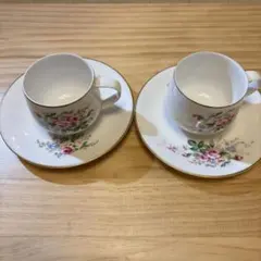 セーエー陶器 花柄 ティーカップ 2個セット