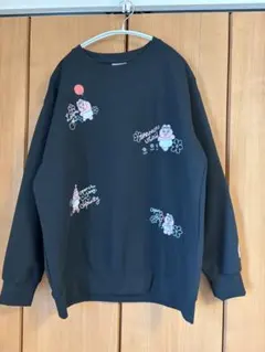 おぱんちゅうさぎスウェットトレーナー黒 LL