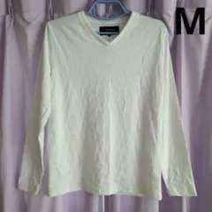 メンズ　白長袖シャツ　М