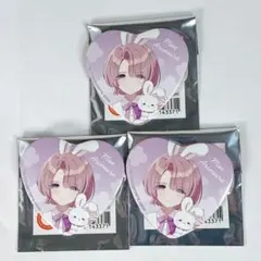 学園アイドルマスター 有村麻央 ハート缶バッジ 3個 GiGO ポップアップ