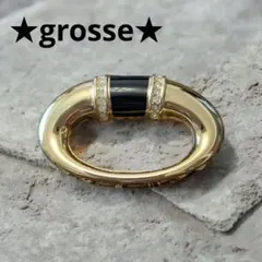【美品】grosse エナメルブローチ ラインストーンブローチ グロッセのサムネイル