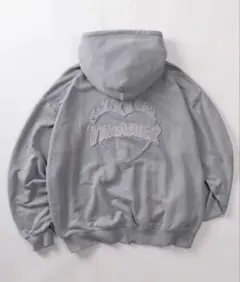 THRASHER ジップアップパーカー グレー