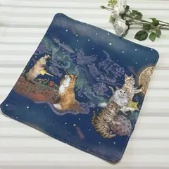 ふわふわガーゼハンカチ⭐️おとぎの国の猫と仲間たち☆月明かりの猫☆fuwara ふわふわガーゼハンカチ⭐️おとぎの国の猫と仲間たち☆月明かりの猫