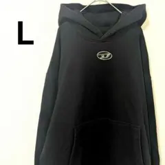 【美品✨】ディーゼル Dロゴ パーカー オーバルD 現行◎黒 Lサイズ 即完売