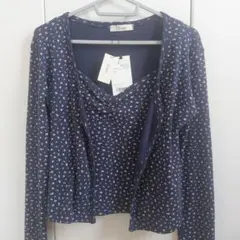 CANAL JEAN El mar 小花柄 アンサンブル ネイビー タグ付きのサムネイル