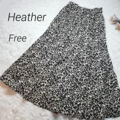 Heather ヘザー　ロングスカート　レオパードプリーツロングスカート　F