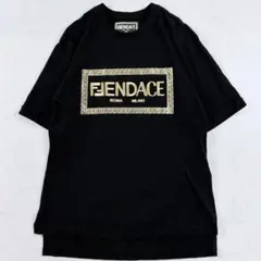 極美品 L相当 フェンダーチェ FENDACE ロゴTシャツ ブラックのサムネイル