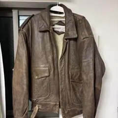 短丈 ショート丈レザージャケット vintage 90s 本革 ブラウン - メルカリ