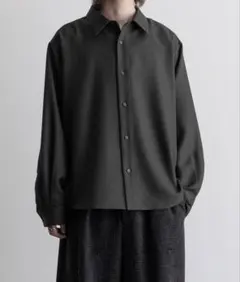 Casper John イミテーションウールルーズシャツ　チャコールグレーのサムネイル