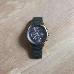 EMPORIO ARMANI クロノグラフ ゴールド×カーキ 腕時計のサムネイル
