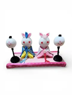 ひな祭り 手作りウサギ飾り