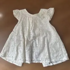 センスオブワンダー　ホワイトレースフリル袖トップス