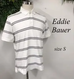 ♧Eddie Bauer　ポロシャツ　半袖　Ꮪ　ボーダー柄　メンズのサムネイル