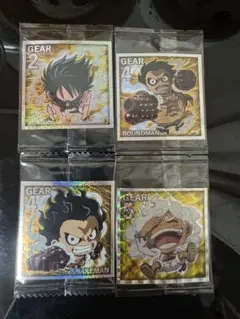【ワンピース】ルフィ ギア2・ギア4・ギア5 進化シール 4枚セット
