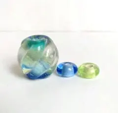 とんぼ玉　みかん玉　ブルー