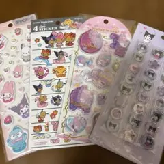 匿名　シールまとめ売り　クロミ マイメロ　ウォーターインシール　キティ　ぷっくり