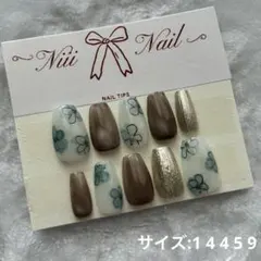 【現品価格】ジュワッとインクネイル　水色×ダークグレーマグネット　花　シルバー