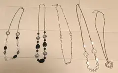 シルバー ブラック ネックレス 5点セット