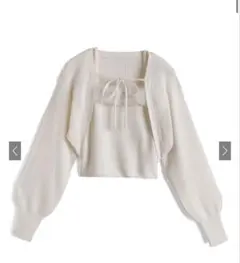 GRL ファーキャミソール×ボレロニットアンサンブル【an1918】 Lサイズ