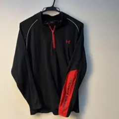 UNDER ARMOUR ハーフジップ ジャージ ブラック レッド MD