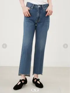 Mila Owen 裾段差テーパードデニムパンツ