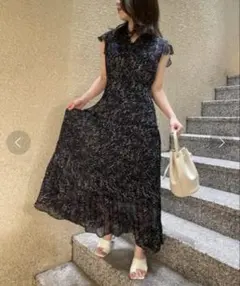 【美品】FRAY I.Dシフォンプリーツワンピース