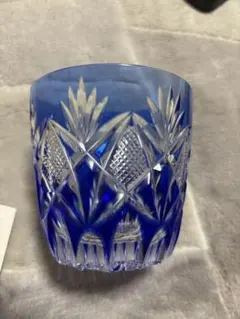 希少品☆ カメイガラス 薩摩切子 紗綾綾切子 高杯 （切子、江戸切子