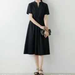 NEWYORKER 吸湿速乾　TCプレーティング天竺 半袖ワンピース M