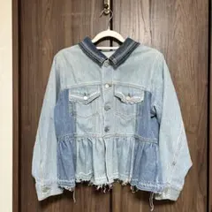 ペプラムデザイン デニムジャケット