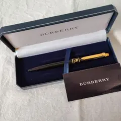 新品】 バーバリー BURBERRY シルバー ボールペン 回転式 専用箱付き