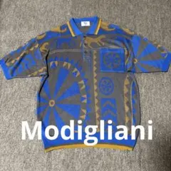 Modigliani（モディリアーニ）総柄ニットポロシャツ