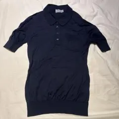 JOHN SMEDLEY 半袖コットンポロシャツ ネイビー　Sのサムネイル