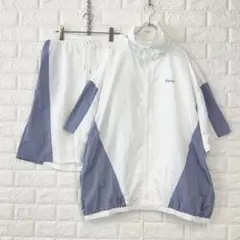 スビニー 様専用　s3854　ホワイニー/F/白/青/セットアップ/半袖ブルゾンのサムネイル